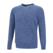 Kangra Blå Crew Neck Ulltröja Blue, Herr