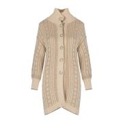 Liu Jo Elegant Cardigan med Ståkrage Beige, Dam