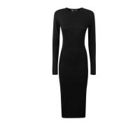 Hinnominate Elegant Round Neck Dress Black, Dam