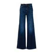 PT Torino Hög Midja Wide Leg Denim Jeans Blue, Dam