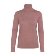 Saint Tropez Rollneck Pullover Sweater Antler Melange Pink, Dam