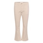 Cream Bootcut Twill Oatmeal Jeans Beige, Dam