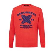 Dsquared2 Röd Bomull Tee Klassisk Crew Neck Red, Herr