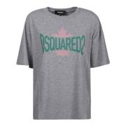 Dsquared2 Grå Melange Blad T-Shirt Gray, Dam