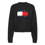 Tommy Hilfiger Avslappnad Passform Grå Tröja Gray, Dam