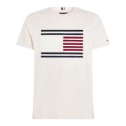 Tommy Hilfiger Maxi Grosgrain Flag Herr T-shirt Beige, Herr