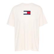 Tommy Hilfiger Streetwear T-shirt med Slående Branding Beige, Dam