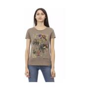 Trussardi Elegant Brun T-shirt med Frontprint Brown, Dam