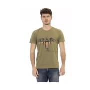 Trussardi Elegant grön konstnärlig tee Green, Herr