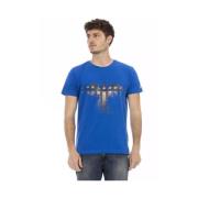 Trussardi Stiligt Blått Kortärmad T-shirt med Tryck Blue, Herr