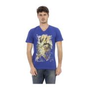 Trussardi Kortärmad V-ringad T-shirt - Action Blue, Herr