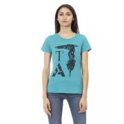 Trussardi Elegant blå Tee med Frontprint Blue, Dam