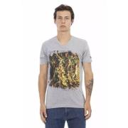 Trussardi Action V-ringad T-shirt i grå Gray, Herr