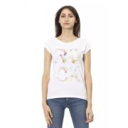 Trussardi Elegant vit T-shirt med frontprint detalj White, Dam