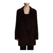 Dolce & Gabbana Burgundy Dubbelknäppt Trenchcoat Brown, Dam