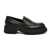 Rotta Svart Läder Loafer Sko Black, Dam