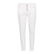 Cream Modern 7/8 Twill Byxor Snow White White, Dam