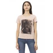 Trussardi Elegant Rosa Kortärmad T-shirt med Stilig Tryck Pink, Dam