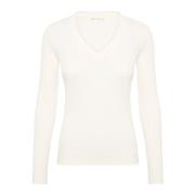 InWear V-ringad Långärmad Topp Whisper White White, Dam