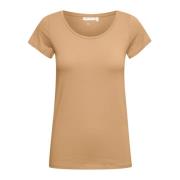 InWear Varm Kamel Tight Top T-shirt Brown, Dam