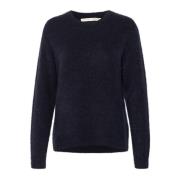 InWear Marinblå Stickad Pullover Tröja Blue, Dam