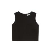 Max Mara Svart Boxy Jersey Topp Black, Dam