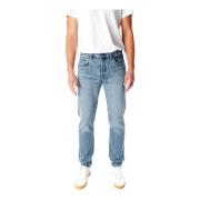 Edwin Tapered Fit Mid Waist Jeans Blue, Herr