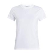 Calvin Klein Nano Logo Slim Tee för Kvinnor White, Dam