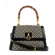 Guess Stephi Bamboo Crossbody Flap Väska Black, Dam