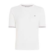 Tommy Hilfiger Kabelstickad tröja för kvinnor White, Dam