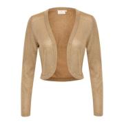 Kaffe Feminin Glitter Bolero Jacka Brown, Dam