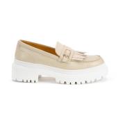 Testoni Chunky Loafer med Logospänne Beige, Dam