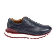 Testoni Sneaker i hjortskinn med Lambrusco-sula Blue, Herr