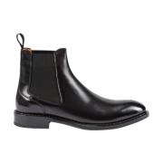 Testoni Spiral Detalj Läder Chelsea Boot Black, Herr