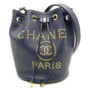 Chanel Vintage Pre-owned Laeder chanel-vskor Blue, Dam