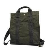 Hermès Vintage Pre-owned Canvas handvskor Green, Dam