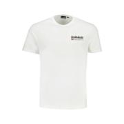 Napapijri Ekologisk Bomull Logo Print T-shirt White, Herr