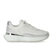 Michael Kors Vita Lädersneakers med Strass White, Dam