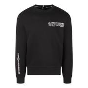 Moncler Gummibokstäver Crewneck Sweatshirt Black, Herr