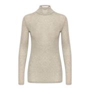 Karen by Simonsen Dollykb Turtleneck Top Opal Gray Beige, Dam