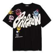 Barrow Bomull Crew Neck T-shirt Print Black, Herr