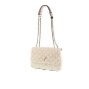 Guess Tweed Giully Axelväska - Vit Beige, Dam