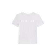 Helmut Lang Präglad Logotyp Bomull T-shirt White, Dam