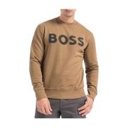 Hugo Boss Grundläggande Crewneck Sweatshirt för Män Green, Herr