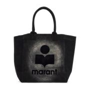 Isabel Marant Flocked Yenky Tote Bag Black, Dam