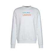 Karl Lagerfeld Logotryck Bomullsweatshirt White, Herr