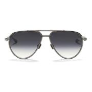 Valentino Svart Rhodium Aviator Solglasögon Gray, Dam