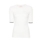 Valentino Iconographe Jacquard Stickad Topp White, Dam