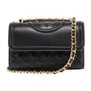 Tory Burch Quiltad Läder Axelväska Black, Dam