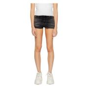 Tommy Hilfiger Svarta Jeansshorts med Dragkedja Black, Dam